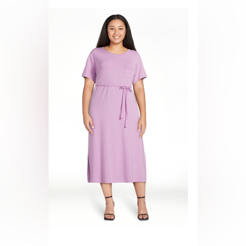 NWT Time and Tru Front Tie Dress. Size L (12-14). Color is Soft Violet. Pockets